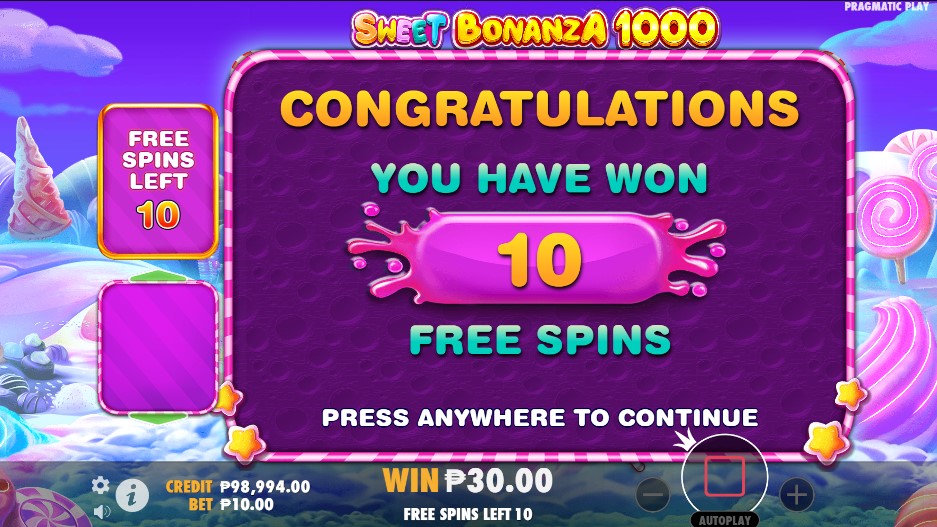 sweet bonanza free spins image